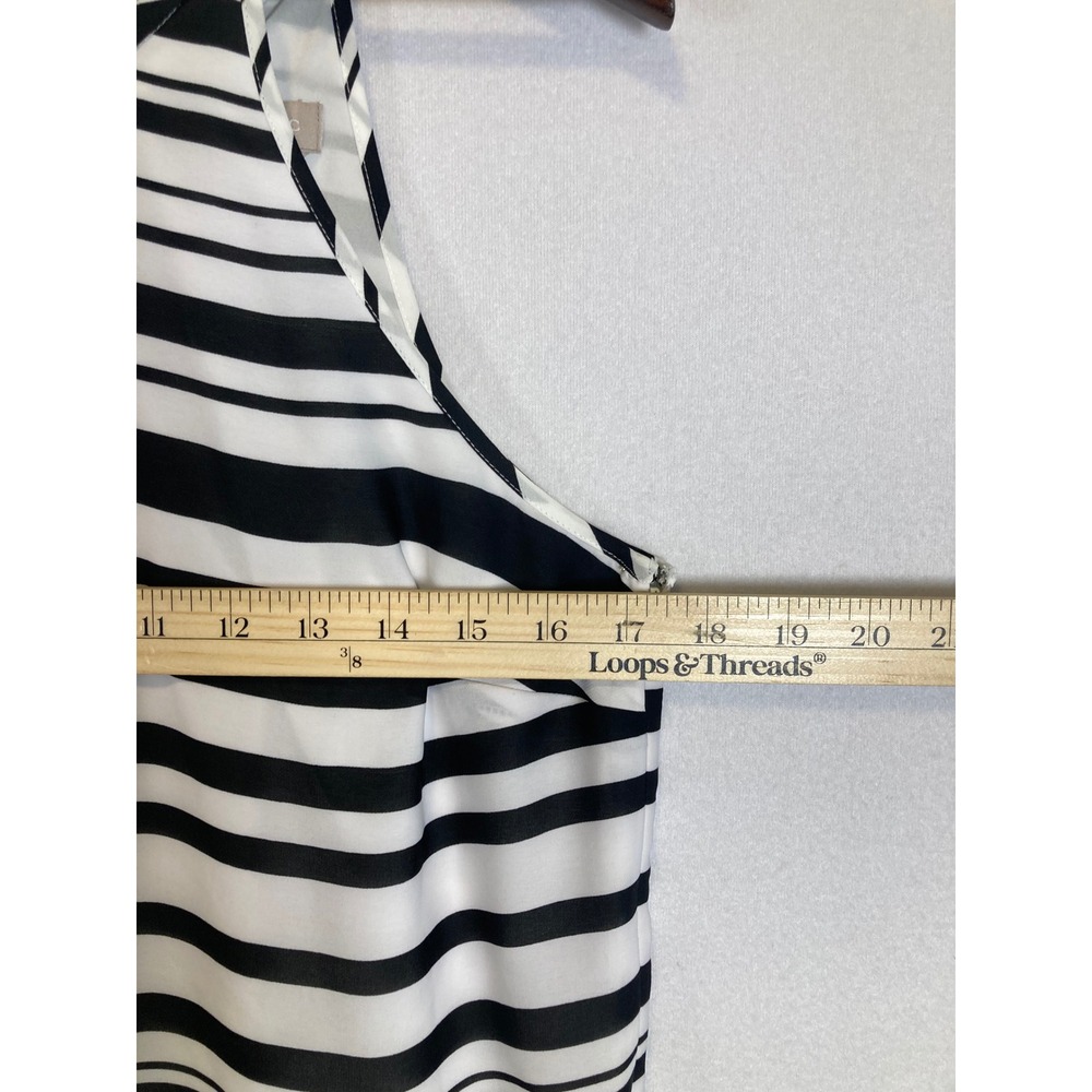 Mod Chic Banana Republic Womens Size 8 Black White Striped Halter Shift Dress - Picture 5 of 11